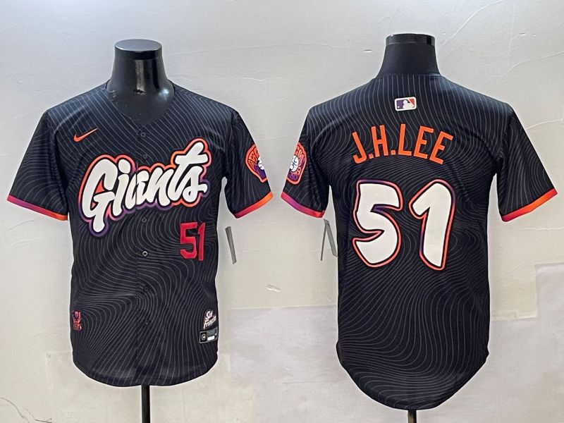Men San Francisco Giants #51 J.H.Lee Black Second generation Joint Name Nike 2025 MLB Jersey style 2->san francisco giants->MLB Jersey